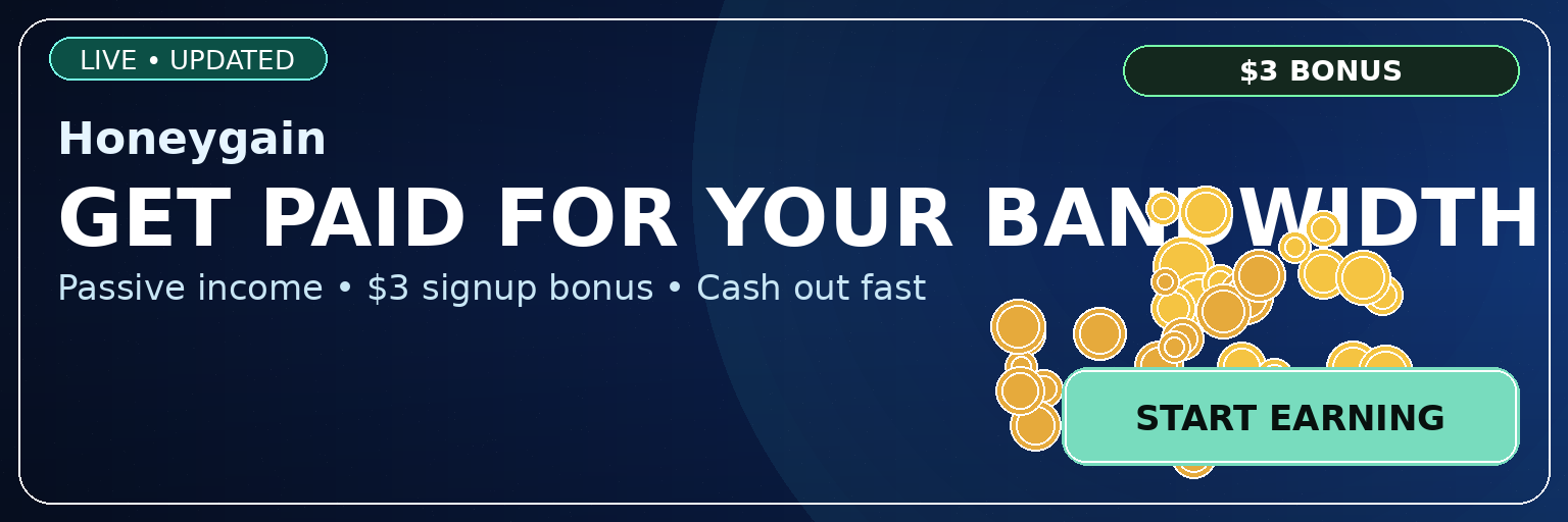 Honeygain — $3 bonus